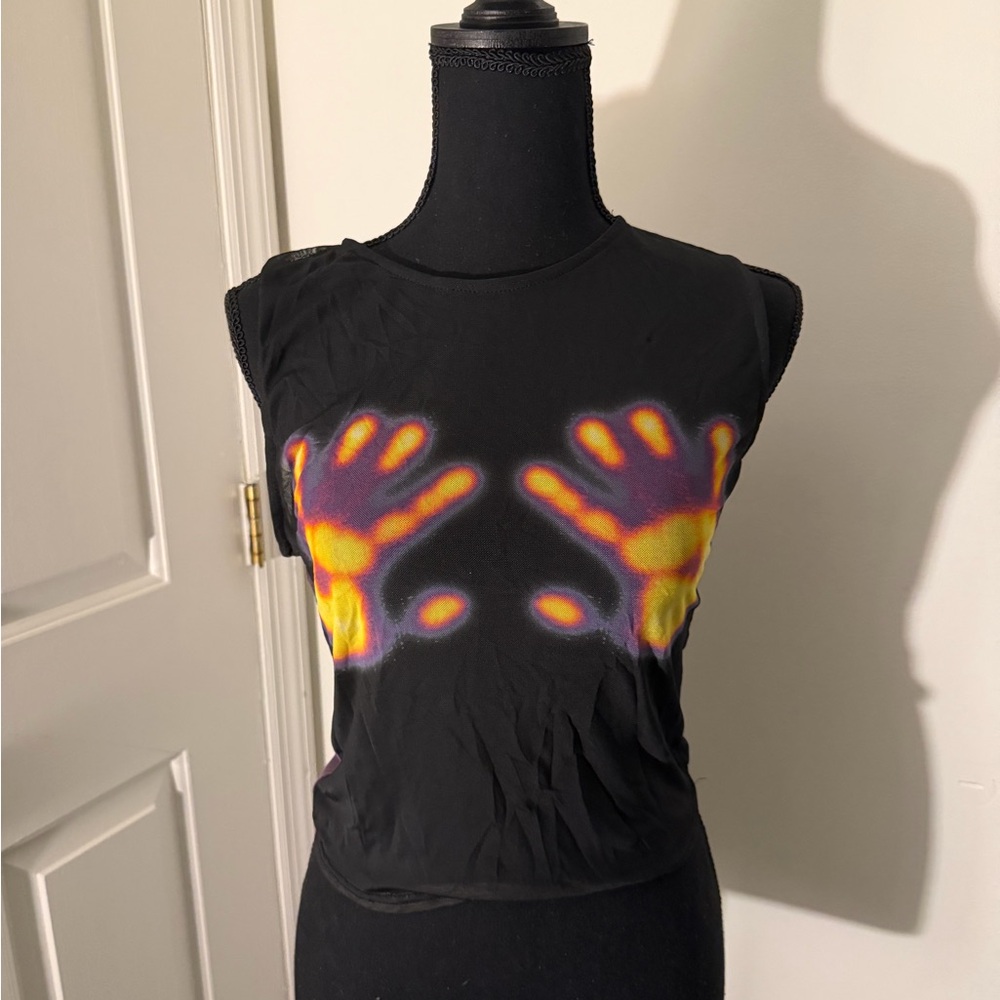 Fashion Nova Black Heat-Activated Tank Top